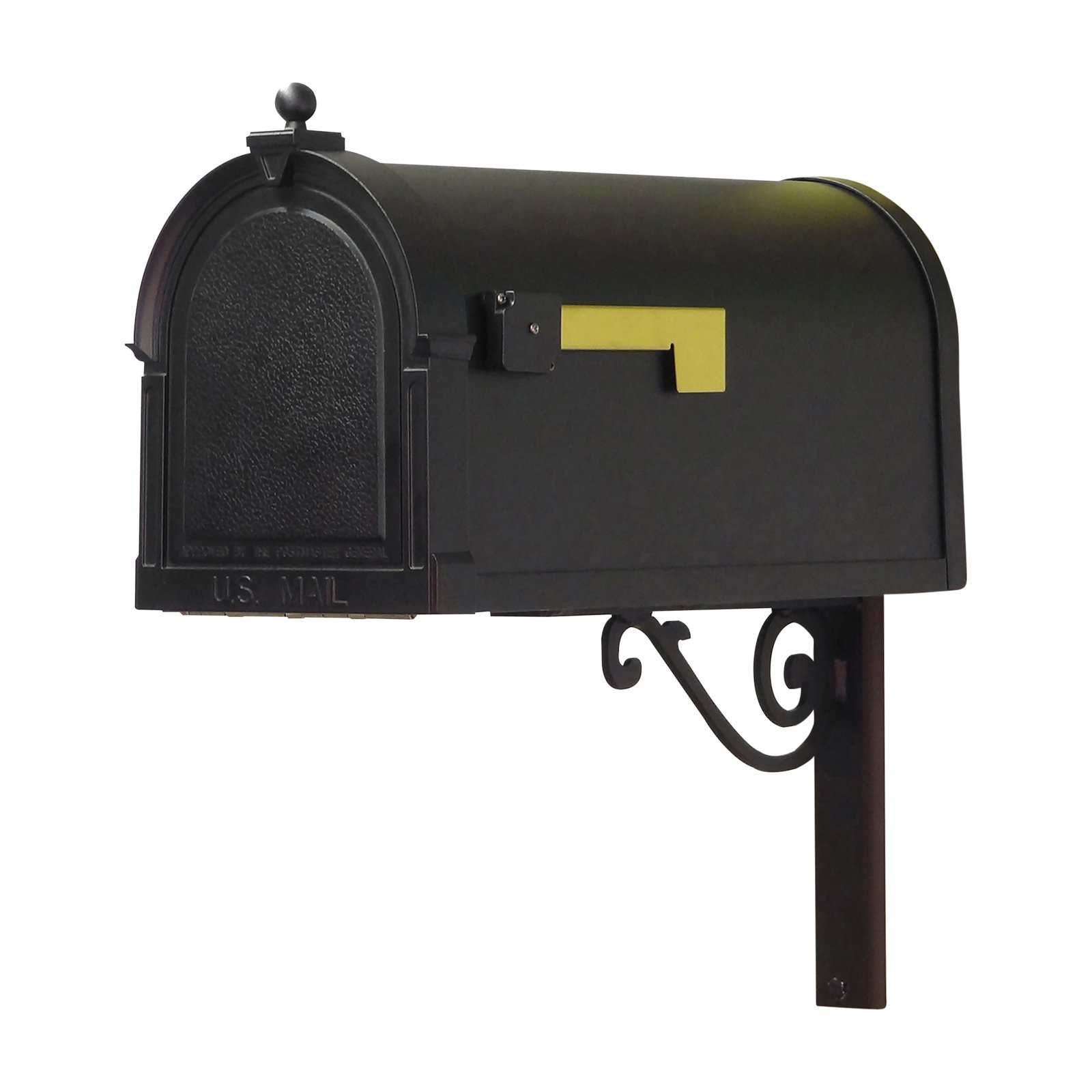 Berkshire Curbside Mailbox with Baldwin front single mailbox mounting
