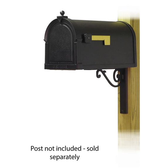 Special Lite Products Berkshire Curbside Mailbox with Baldwin front single mailbox mounting bracket