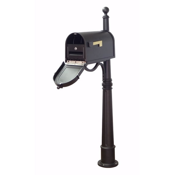Berkshire Curbside Mailbox with Front Address Numbers, Locking Insert and Ashland Mailbox Post