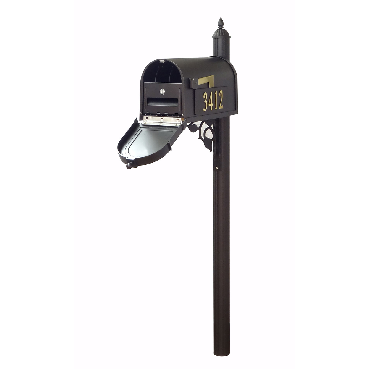 Berkshire Curbside Mailbox with Front and Side Address Numbers, Locking Insert and Albion