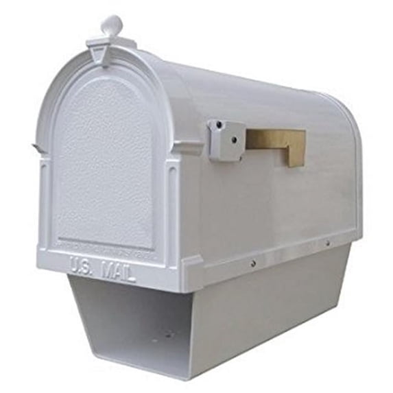 Berkshire Curbside Mailbox with Paper Tube & Front & Side Numbers, White