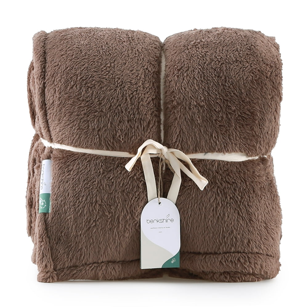 Berkshire ExtraFluffy Recycled Blanket, Brown, Twin