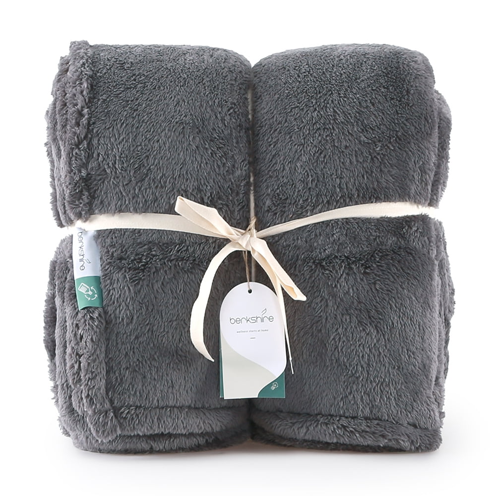 Berkshire ExtraFluffy Recycled Blanket, Grey, Twin