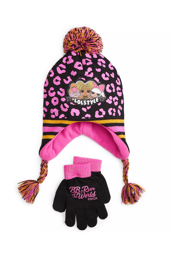 Fashions Little Girls 2-Pc. Hat & Gloves Set One Size Wine