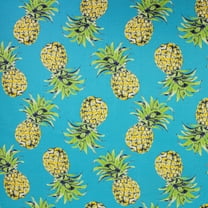 Berkshire Home 100% Polyester 54" Indoor/Outdoor Pineapple Teal Fabric, by the Yard