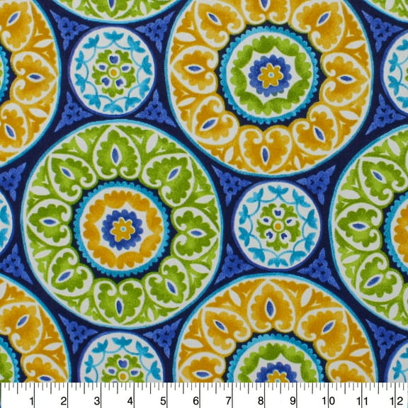 Berkshire Home 100% Polyester 54" Indoor/Outdoor Tabea Sunblue Fabric, by the Yard