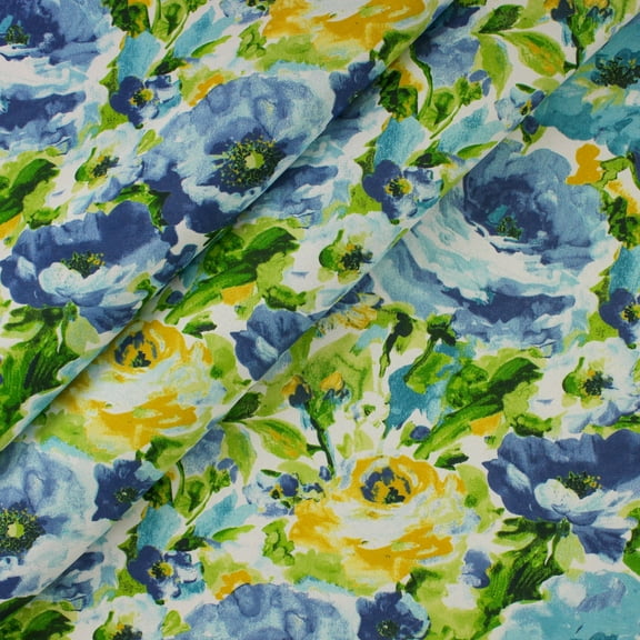 Berkshire Home 100% Polyester 54" Indoor/Outdoor Viroqua Sun Blue Fabric, by the Yard