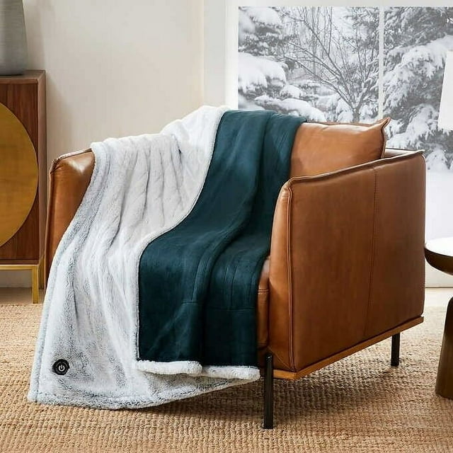 Berkshire Life Luxe Faux Fur, Electric Fuzzy Plush Reversible Heated