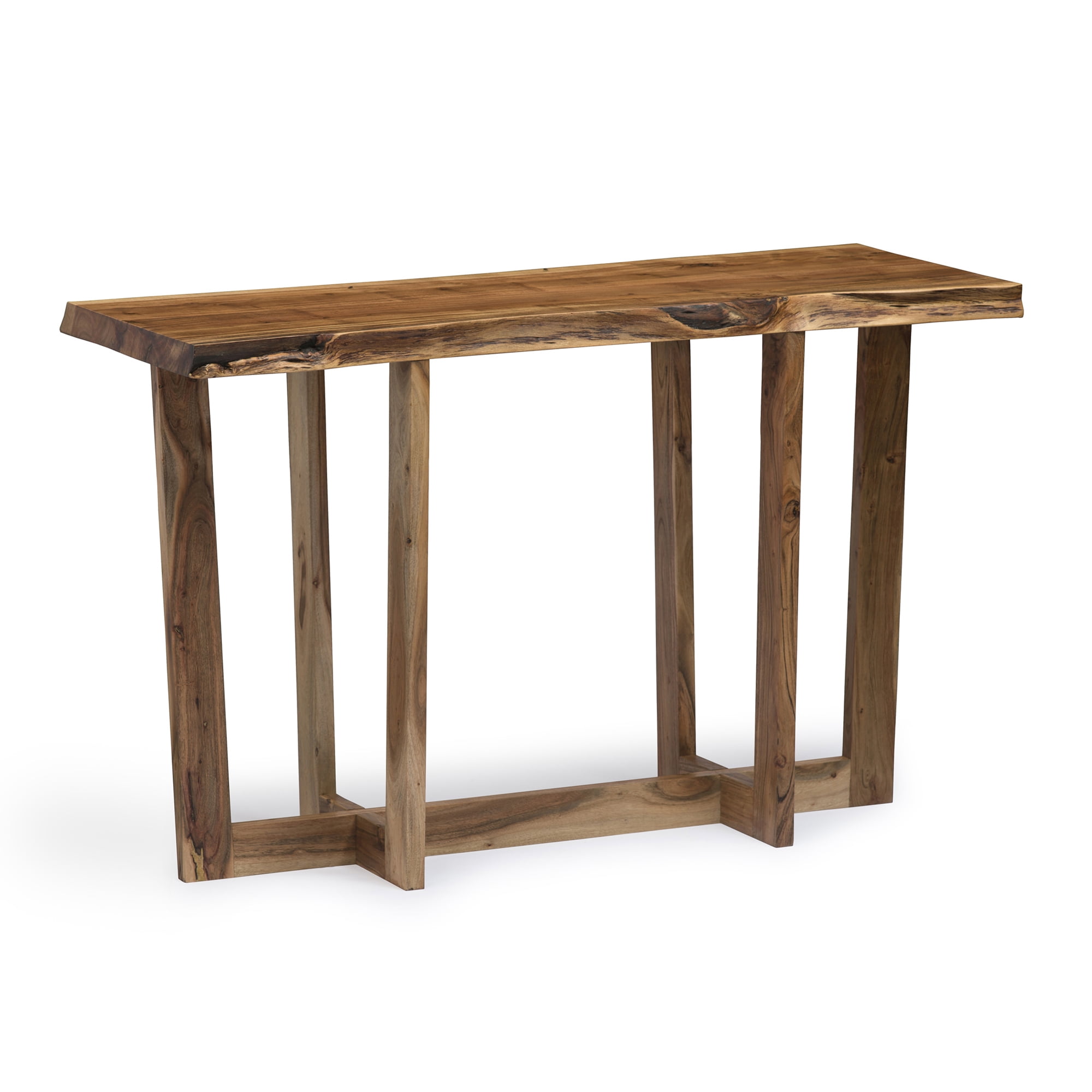 Alaterre Furniture Berkshire Natural Live Edge Wood Media Console Table, Rustic Industrial Modern TV Stand