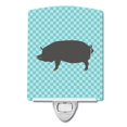 thumbnail image 1 of Berkshire Pig Blue Check Ceramic Night Light, 1 of 1