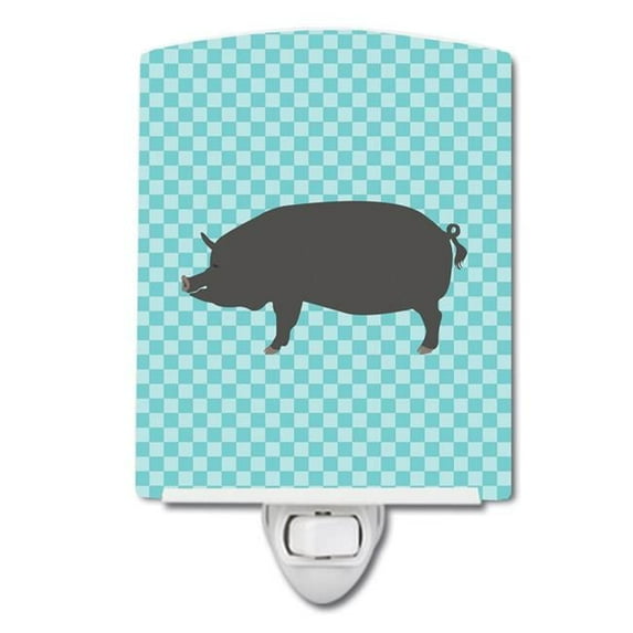 Berkshire Pig Blue Check Ceramic Night Light