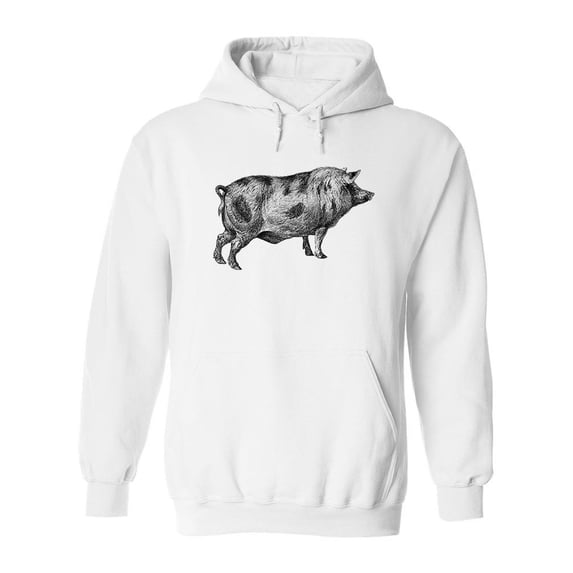 Berkshire Pig Sketch Hoodie Men -Image by Shutterstock, Male Large