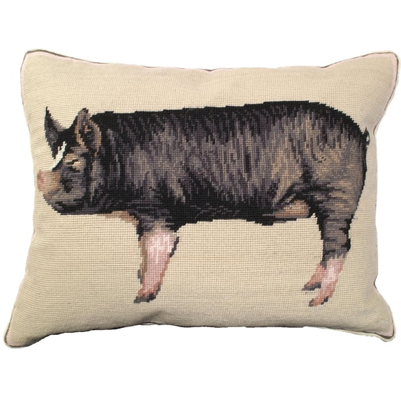 Berkshire Pig Wool Pillow-Farmhouse Decor 16x20
