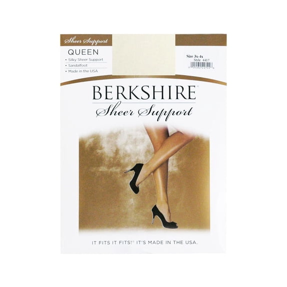 Berkshire Queen Silky Sheer Support Pantyhose - Sandalfoot 4417