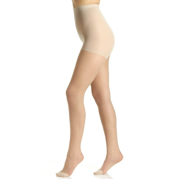 Berkshire Relief Light Support Leg Control Top Graduated Compression 30 Denier Pantyhose - Reinforced Toe Stockings, Nude, 8101
