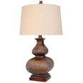 thumbnail image 1 of Berkshire Table Lamp - Brown Finish - White Hardback Fabric Shade - Style B, 1 of 7