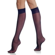 Berkshire Women's All Day Knee High Sandalfoot Pantyhose 6354 - Navy Size 8 1/2-11