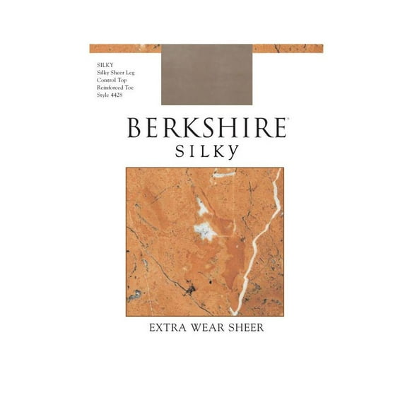Berkshire Women's Silky Extra Wear Sheer Control Top Pantyhose - Reinforced Toe 4428 , Stone, 4