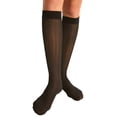 thumbnail image 1 of Berkshire Women's Trend Rib Opaque Trouser Socks - Sandalfoot 6588, Chocolate, One-Size, 1 of 4