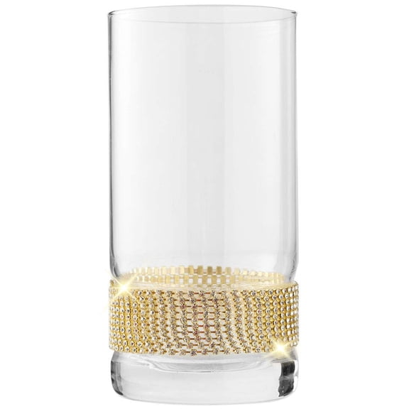 Berkware Luxurious Highball Cocktail Sparkling"Diamond" Studded Glasses
