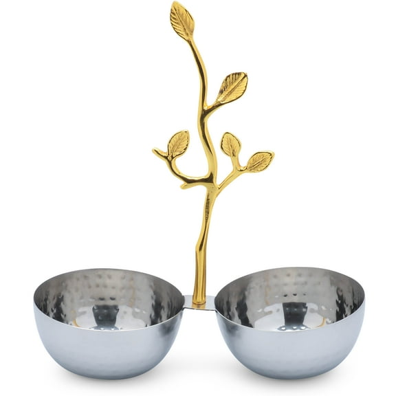 Berkware Textured Decorative Bowls with Gold Leaf Handle