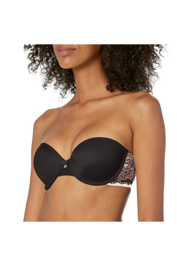 Women's Beauty Form Curvy Strapless Bandeau, Black, US 34G