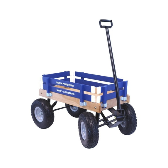 Berlin Big-Foot Kid's Wagon by AmishToyBox.com - Perfect Wagon for Children and Toddlers - Amish Made in Ohio, USA - 10" No-Flat Tires Blue