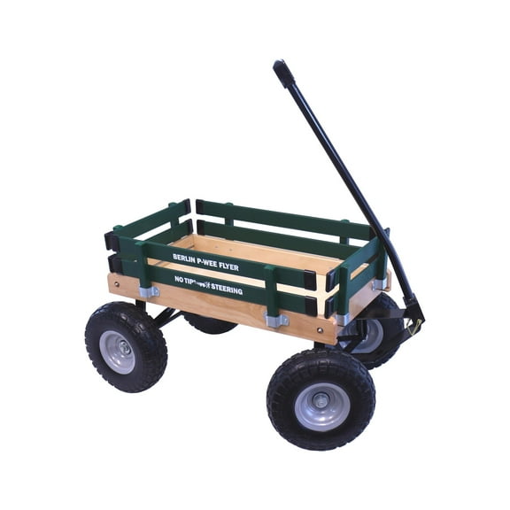 Berlin Big-Foot Kid's Wagon by AmishToyBox.com - Perfect Wagon for Children and Toddlers - Amish Made in Ohio, USA - 10" No-Flat Tires Hunter Green
