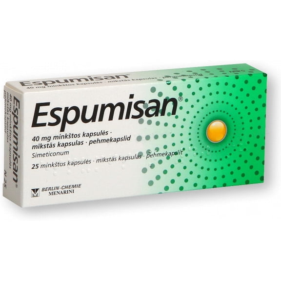 Berlin-Cheme Espumisan 40 mg Soft Capsules for Gas Relief, 25 Count