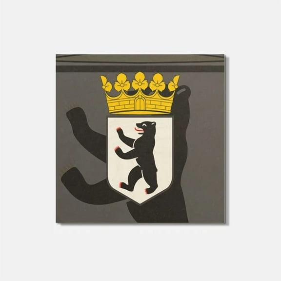 Berlin City Coat Of Arms Germany 4'' X 4'' Square Wooden Coaster