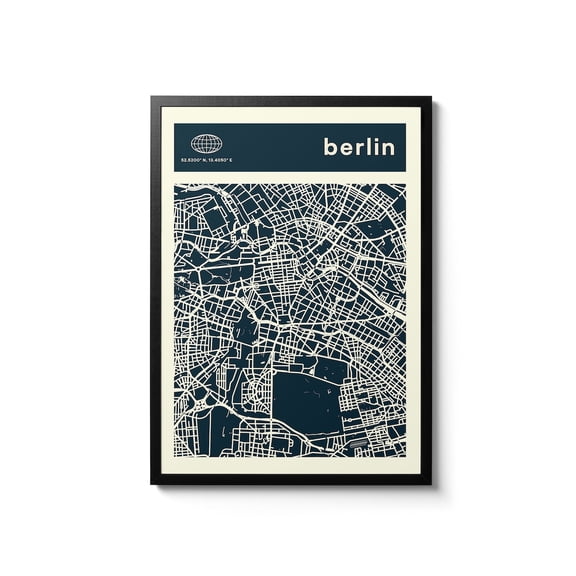 Berlin City Map Modern Travel Retro Tourism Vintage Gift Poster Unframed Paper Print