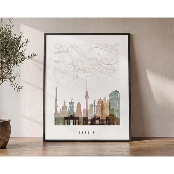 Berlin City Map Office Wall Art Poster