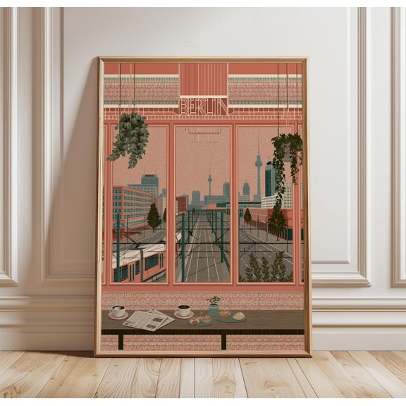 Berlin City Skyline View Print Architecture Wall Art, Unframed Paper Print