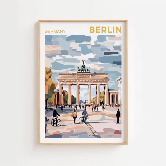 Berlin City Travel poster, Brandenburg Gate poster, Berlin Germany Travel Poster poster, Berlin City Wall Art, Berlin Travel Wall Decor Unframed Paper Print