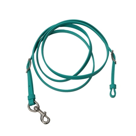 Berlin Custom Leather Roper Reins made from BioThane - Teal