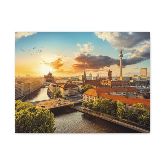 Berlin Daytime Skyline Canvas Artwork Breathtaking Stunning Cityscape for Home Decor Ready to Hang