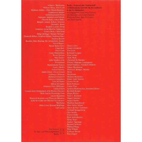 Pre-Owned Berlin- Denkmal Oder Denkmodell?: Architektonische Entwurfe Fur Den Aufbruch in Das 21. Jahrhundert Paperback