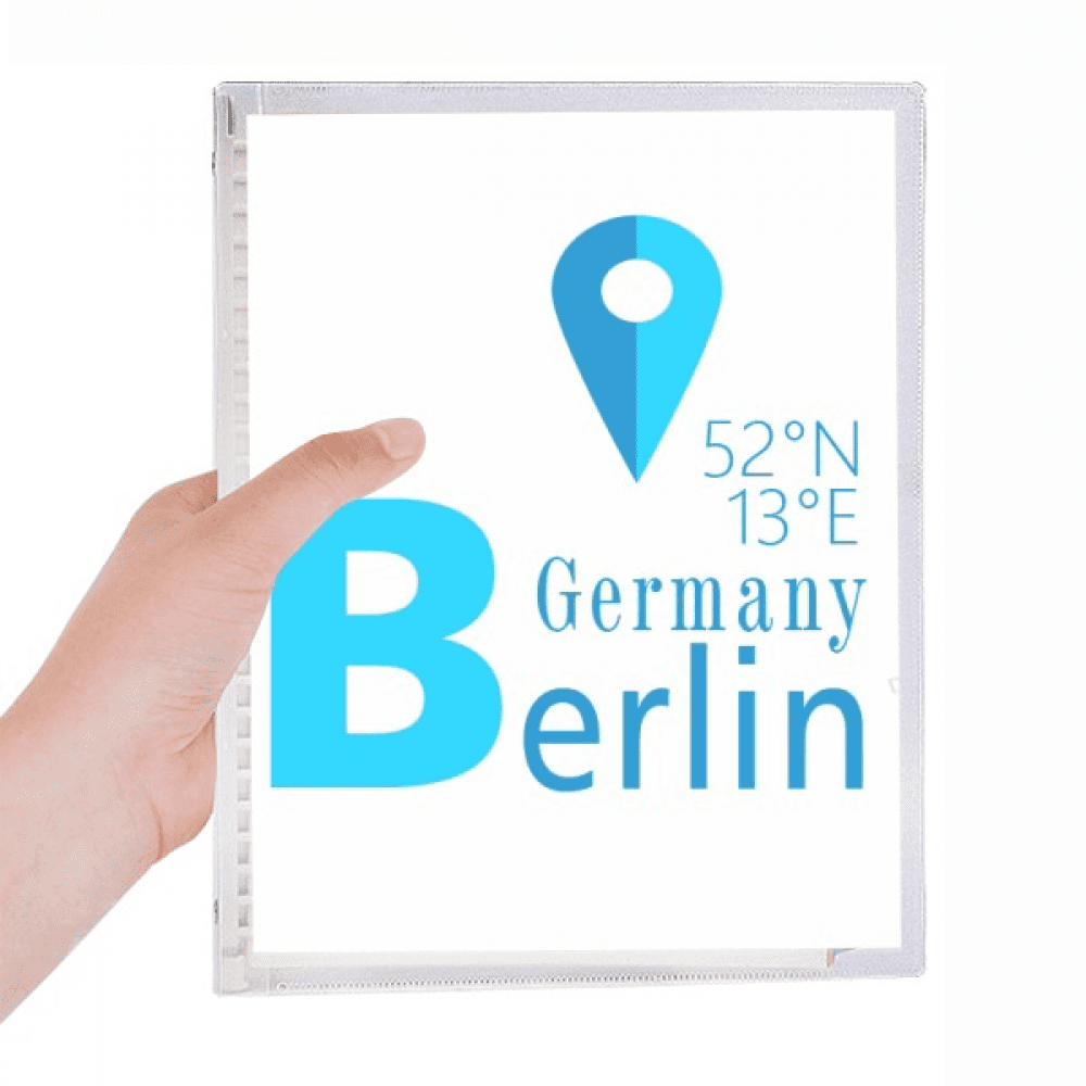 Berlin Geography Coordinates Trave Notebook Loose Diary Refillable Journal Stationery