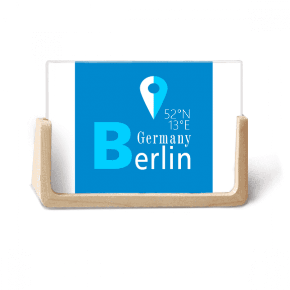 Berlin Geography Coordinates Trave Photo Wooden Photo Frame Tabletop Display