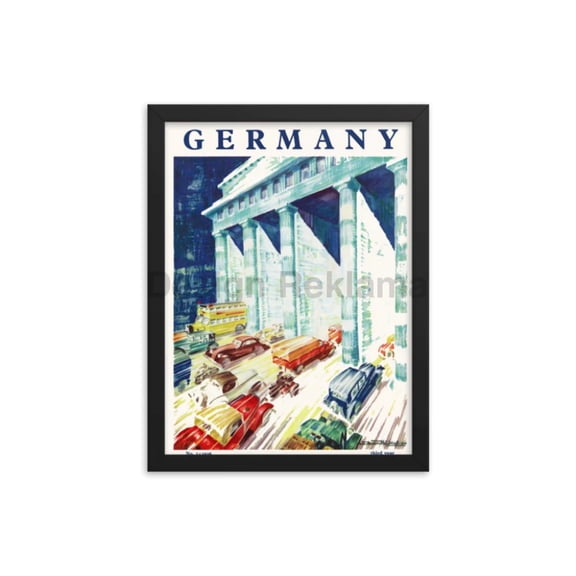 Berlin, Germany. Brandenburg Gate, 1936. Framed Vintage Travel Poster