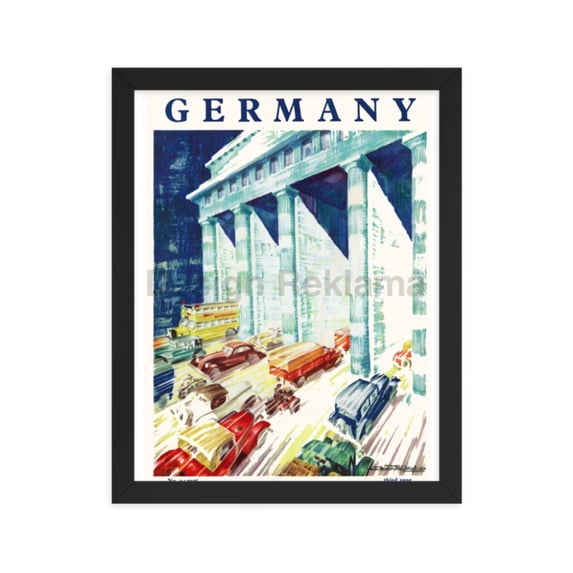 Berlin, Germany. Brandenburg Gate, 1936. Framed Vintage Travel Poster