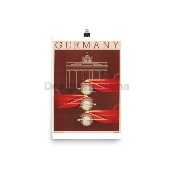Berlin, Germany. Brandenburg Gate, 1937. Unframed Vintage Travel Poster