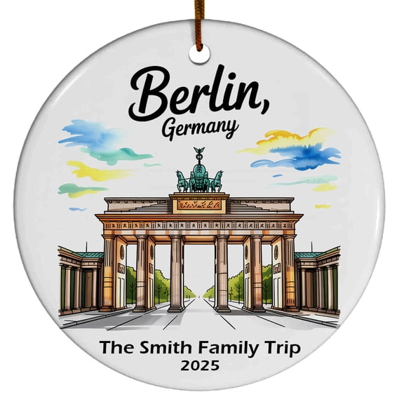 Berlin Germany Brandenburg Gate Christmas Ornament, Collection of City Travel Souvenirs for Family and Friends, Christmas Tree Ornament City Travel, Trips of The Year, Christmas Ornament 2025