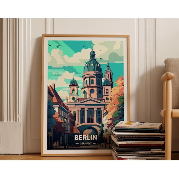 Berlin Germany Cityscape Wall Art Print, Unframed Paper Poster 8x10in