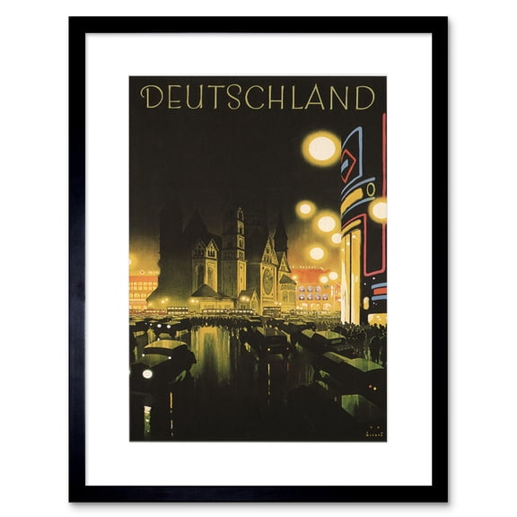 Berlin Germany Deutschland Travel Artwork Framed Wall Art Print 9X7 Inch