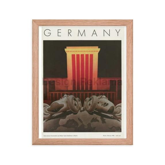 Berlin, Germany, International Auto Show Berlin, 1939. Framed Vintage Travel Poster