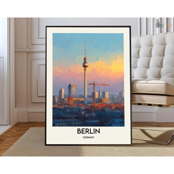 Berlin Germany Poster, European City Skyline Wall Art