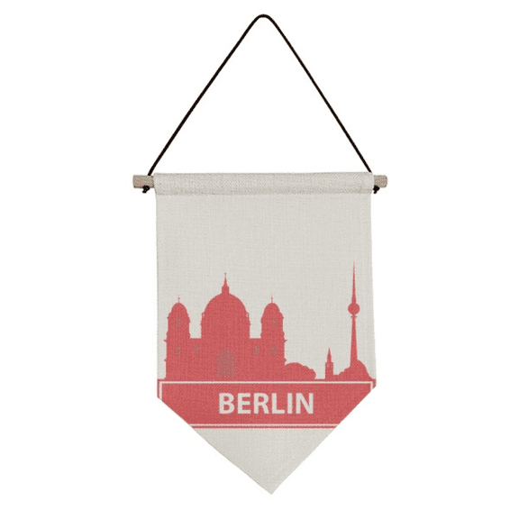 Berlin Germany Red Landmark Pattern Canvas Flag Hanging Wall Art Decor Banner