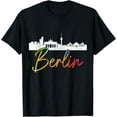 thumbnail image 1 of Berlin Germany Skyline Vintage Pride T-ShirtMen and women, Black T-shirt, size: Extra large S-4XL, 1 of 4