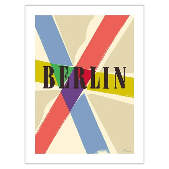 Berlin Germany - Vintage Travel Poster by Richard Blank c.1953 - Bamboo Fine Art 290gsm Paper Print (Unframed) 18x24in
